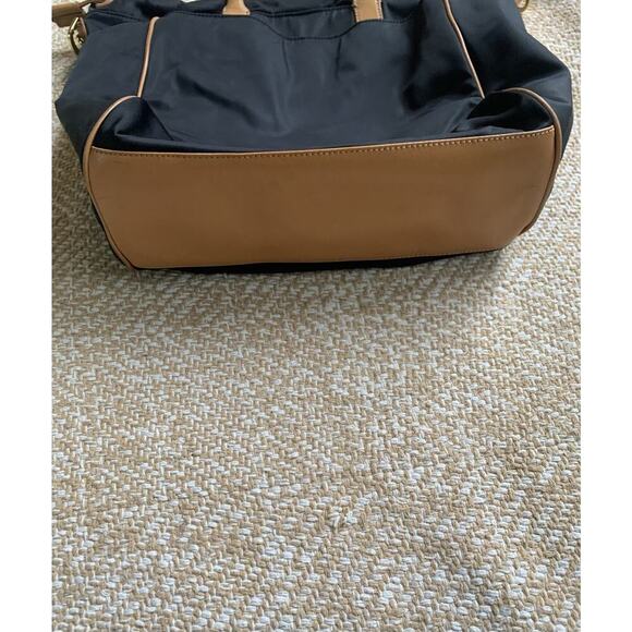 Tory Burch Perforated Logo Black Nylon Drawstring Top handle Large Crossbody - Picture 3 of 7